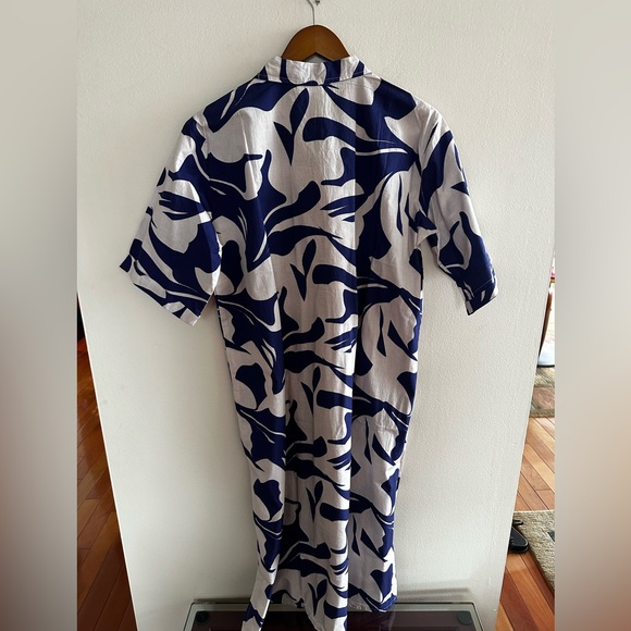 The Loom | White Purple Printed Cotton Dress - Picture 7 of 8